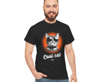 Cat Club T-Shirt, Sunglasses Cat Graphic Tee