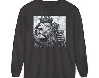 Regal Lion Graphic Long Sleeve T-Shirt: King of the Jungle