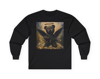 Angel Bear Graphic Long Sleeve Tee: Streetwear Fashion