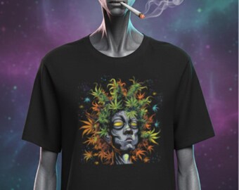 Alien Weed Head Unisex Cotton Tee, Marijuana Inspired