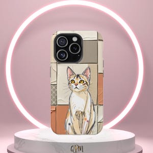 Cat Phone Case, Textured Look, Artistic Cat, Cute Cat Design, Pet Lover Gift, Unique Phone Accessories, Cat Phone Casing.