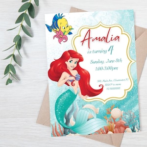 Little Mermaid Invitation Little Mermaid Birthday Invitation Ariel Birthday Invitation Little Mermaid Party Invite EDITABLE Instant Digital