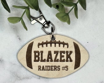 Football Player Game Day Football Coach Gift Football Keychain Personalized Gifts Bag Tag ~ Football Mom Custom Name Keychain Key Ring Party