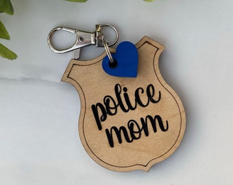 Police Wife Keychain ~ Police Daughter Gift ~ Back The Blue ~ Thin Blue Line ~ Law Enforcement Gift ~ Policeman Gifts ~ LEO Gift Police Mom