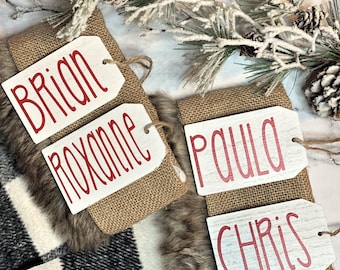 Christmas Stocking Tags ~ Stocking Name Tags ~ Stocking Tags ~ Wooden Name For Stocking ~ Christmas Stocking Name ~ Stocking Decor Wood Tag