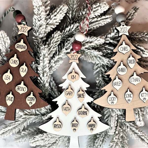 Personalized Family Keepsake Christmas Tree Ornament ~ Custom Christmas 2023 Family Ornament ~ Family Member Names Ornament Holiday Ornament