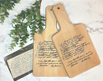 Custom Cutting Board Recipe Handwriting Gift ~  Personalized Gifts Charcuterie Board ~ Personalized Recipe Cutting Board ~ Memorial Gift