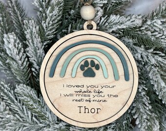 Pet Memorial Rainbow Bridge Christmas Ornaments ~ Pet Loss Gifts Custom Ornament Dog Gift Pet Loss Ornament ~ Pet Ornament Dog Loss Gift Cat