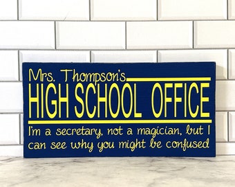 School Secretary Desk Name Plate Valentines Gift For Teacher Appreciation Secretary Gift High School Office Décor Personalized Teacher Gifts