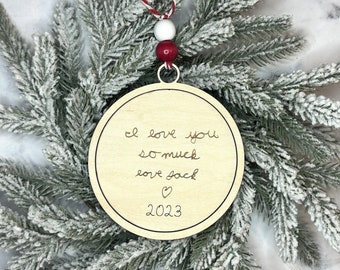 Handwriting Ornament Memorial Gift Christmas Ornaments ~ Laser Engraved Gift Memorial Ornament Personalized Gifts ~ Custom Handwriting Gift