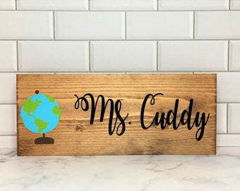 History Teacher Desk Name Plate ~ Social Studies Teacher Gift ~ Geography Teacher ~ Principal Gift ~ Teacher Appreciation ~ Classroom Decor