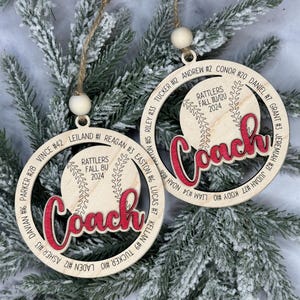 Baseball Coach Gift Custom Ornament Baseball Gifts ~ Baseball Ornament Christmas Gift Baseball Gift ~ Softball Coach Kids Ornaments ~ Sports