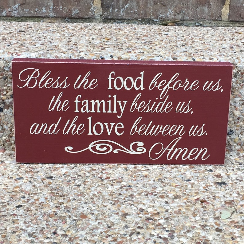 Kitchen Decor Wall Art Bless the Food Before Us Wooden Etsy