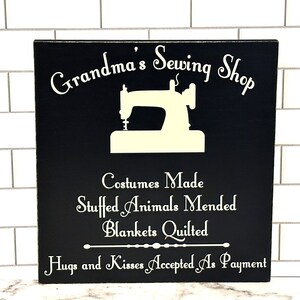 Celebrate Grandma’s love for sewing, quilting, and crafting with this handmade custom wood sewing room sign! Perfect for hanging in her sewing room, craft room, or quilting studio, this rustic wooden sign adds a warm, personal touch to her creative space. Whether you’re looking for a thoughtful gift for Grandma, a unique Mother’s Day present, or a way to make her sewing corner extra special, this personalized sign will be treasured for years to come. Customizable with any name you choose.