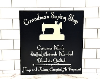 Personalized Grandma Gift Custom Wood Sign ~ Valentines Gift For Grandma ~ Gifts For Mimi Gift ~ Craft Room Décor Nana Gift Sewing Room Sign