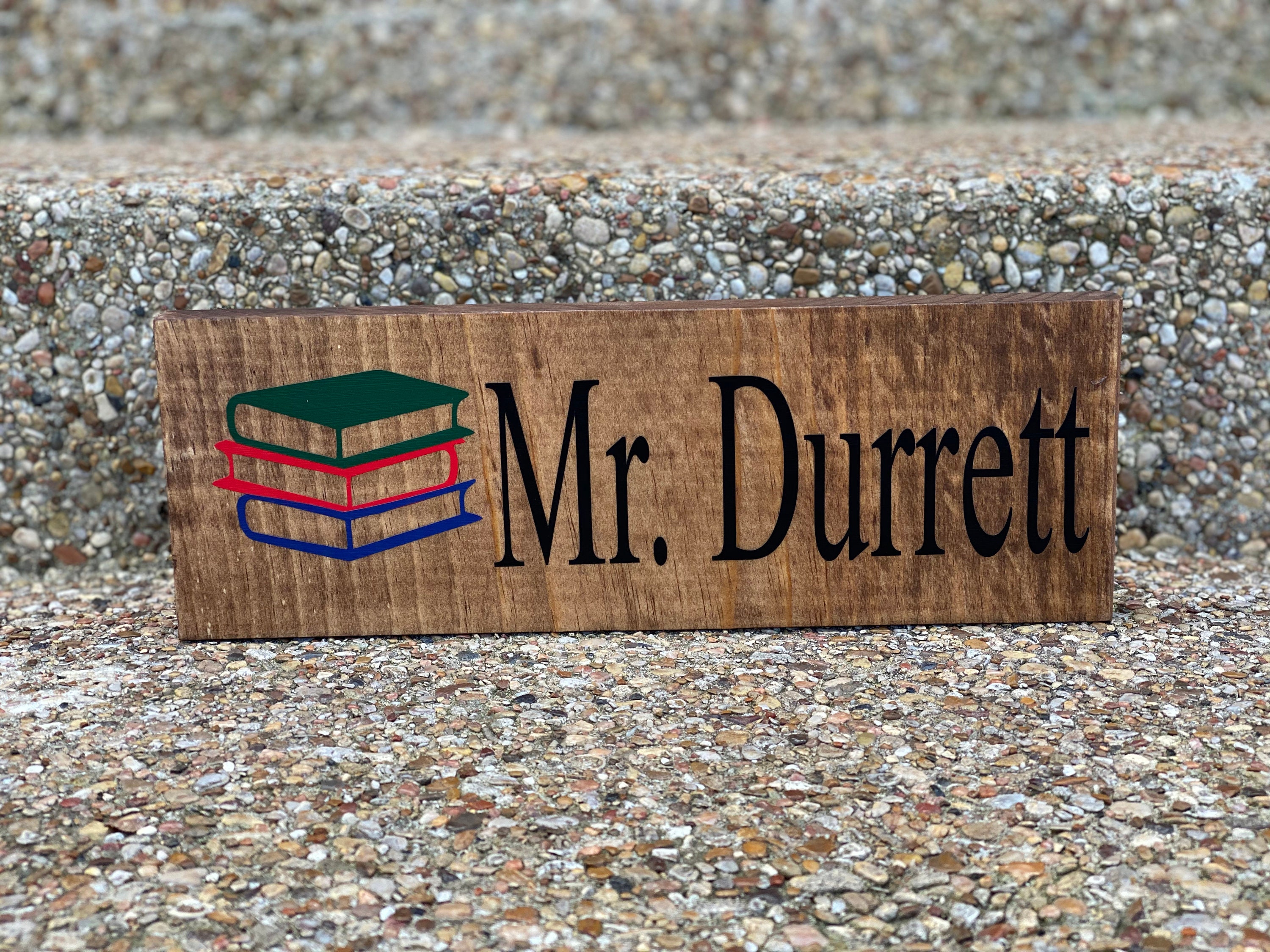 Librarian Gift Teacher Desk Name Plate Teacher Name Sign Etsy