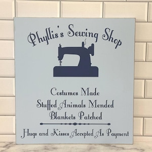 Celebrate Grandma’s love for sewing, quilting, and crafting with this handmade custom wood sewing room sign! Perfect for hanging in her sewing room, craft room, or quilting studio, this rustic wooden sign adds a warm, personal touch to her creative space. Whether you’re looking for a thoughtful gift for Grandma, a unique Mother’s Day present, or a way to make her sewing corner extra special, this personalized sign will be treasured for years to come. Customizable with any name you choose.
