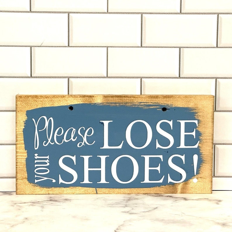 Please Remove Your Shoes Sign Shoe Storage Ideas Please Lose Your Shoes Custom Wood Sign Shoe Basket Sign Please Remove Shoes Sign image 2