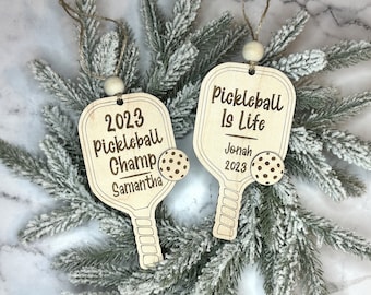 Pickleball Ornament ~ Personalized Pickleball Champ Ornament ~ Custom Pickleball Is Life Ornament ~ Pickleball Gifts ~ Pickle Ball Player