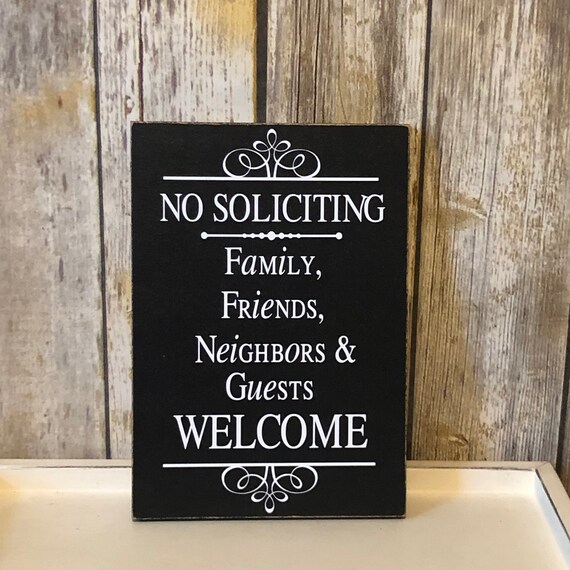 No Soliciting Front Door Sign No Solicitation Sign House Etsy