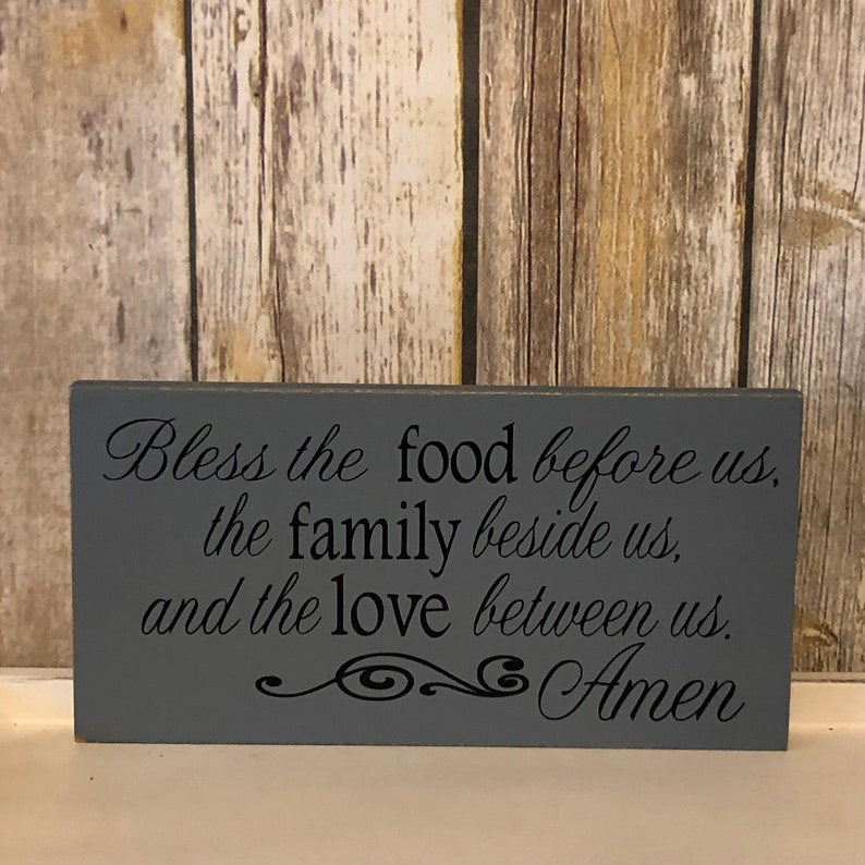 Kitchen Decor Wall Art Bless the Food Before Us Wooden Etsy