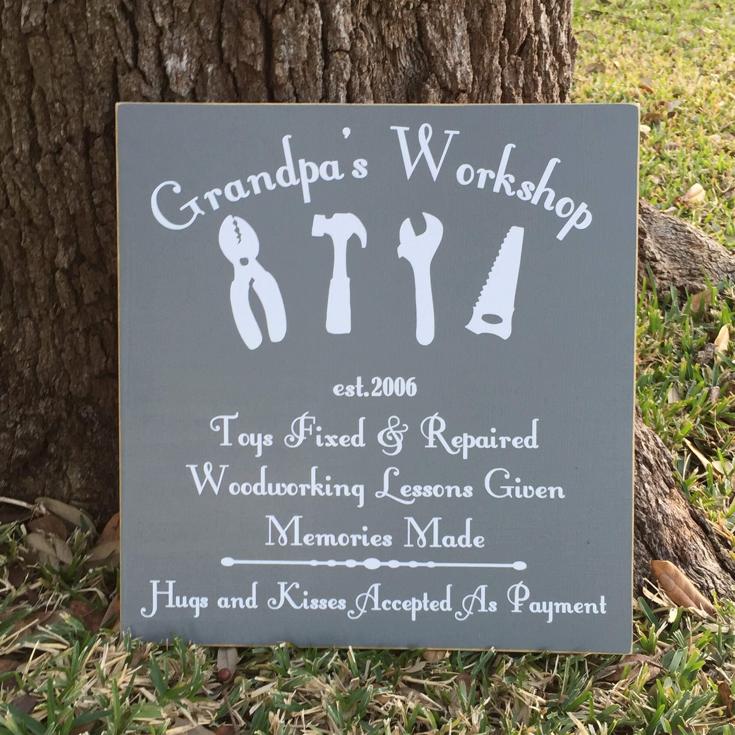 Download Grandpa Gift Custom Garage Sign Grandpa S Workshop Sign Etsy