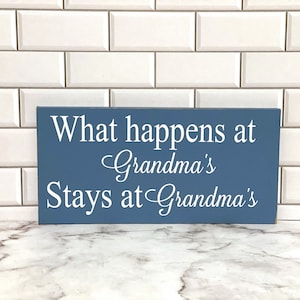 What Happens At Grandmas House Custom Wood Sign - Grandma Gift For Grandma Mothers Day Grandparent Gift From Kids Wooden Sign Grandma Gifts