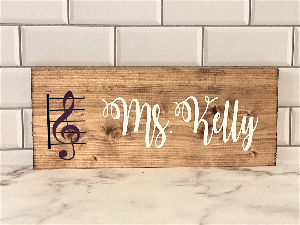Music Teacher Gift Music Teacher Desk Name Plate Teacher Etsy