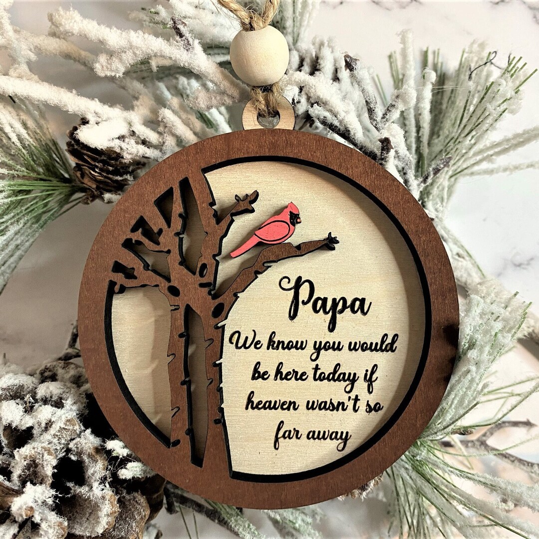 Fall Tree Cardinal Memorial Personalized Circle Ornament - TrendingCustom US