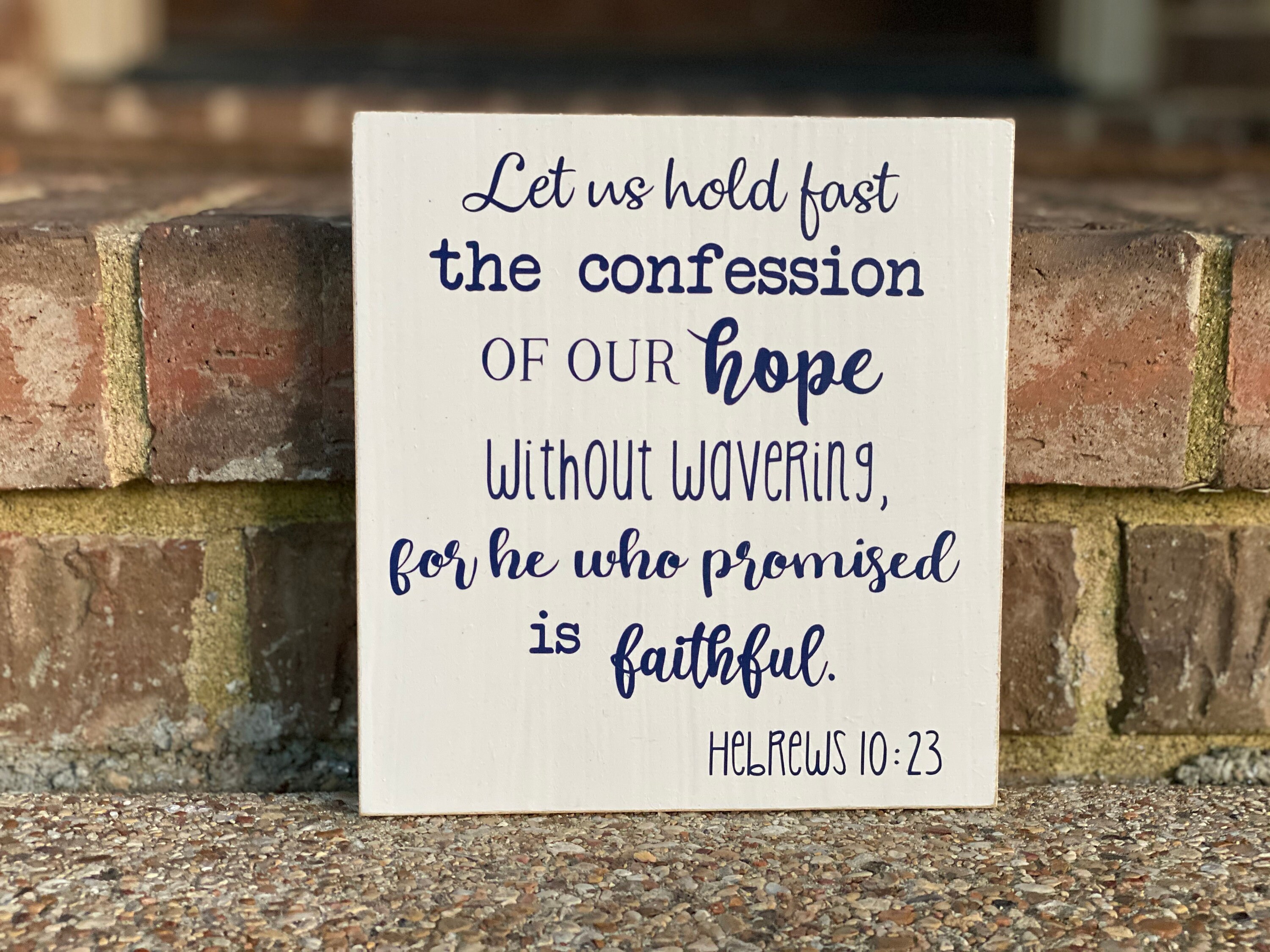 Christmas Gift Hebrews 10:23 Custom Wood Sign Bible Verse - Etsy
