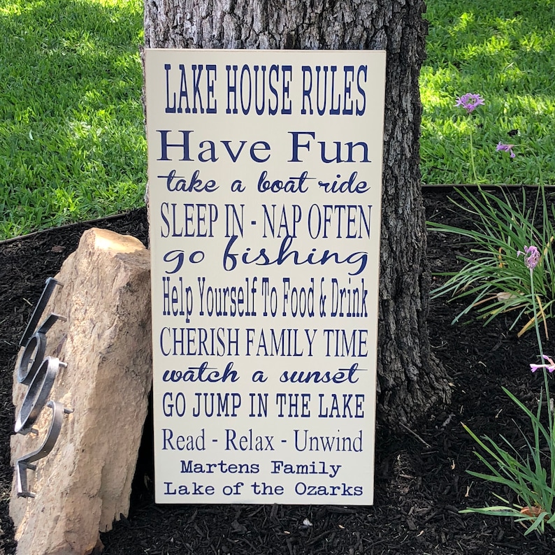 Lake House Decor Lake Life Family Name Lake House Custom Etsy