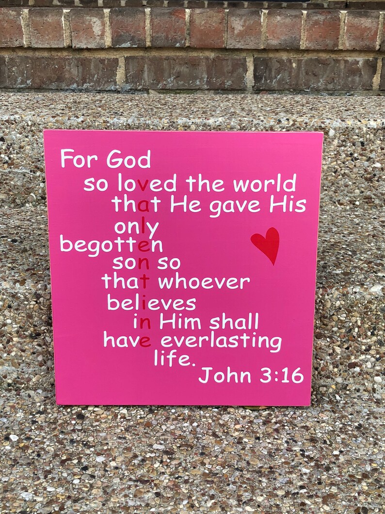 Valentine Sign valentine's Day Decor for God so Loved - Etsy