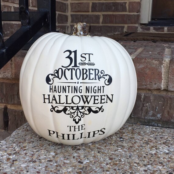Halloween Decal Porch Decor ~ Holiday Decals Pumpkin Decal Halloween ~ Fall Decals October 31 ~ Jack O Lantern Personalized Pumpkin Sticker