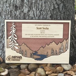 Mountain Art Personalized Gift Wall Decor Custom Signs Scout Award Plaque Thank You Gift - Family Gift Cabin Decor Wood Wall Art - Family