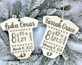 Personalized Babys First Christmas Keepsake Gift: Custom Baby Announcement Ornament, New Baby Gift Birth Stats