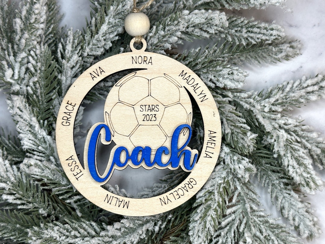Soccer Ornament Coaches Gift Christmas Ornaments Soccer Coach Gift Sports Ornaments Soccer Ball