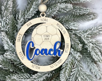 Soccer Ornament Coaches Gift Christmas Ornaments ~ Soccer Coach Gift Sports Ornaments ~ Soccer Ball Team Gifts Custom Ornament Soccer Gift