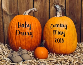 Pregnancy Annoucement Vinyl Decal Gender Reveal Halloween Decal Baby Announcement Decal Baby Shower Decoration Coming Soon Arrival Due Date