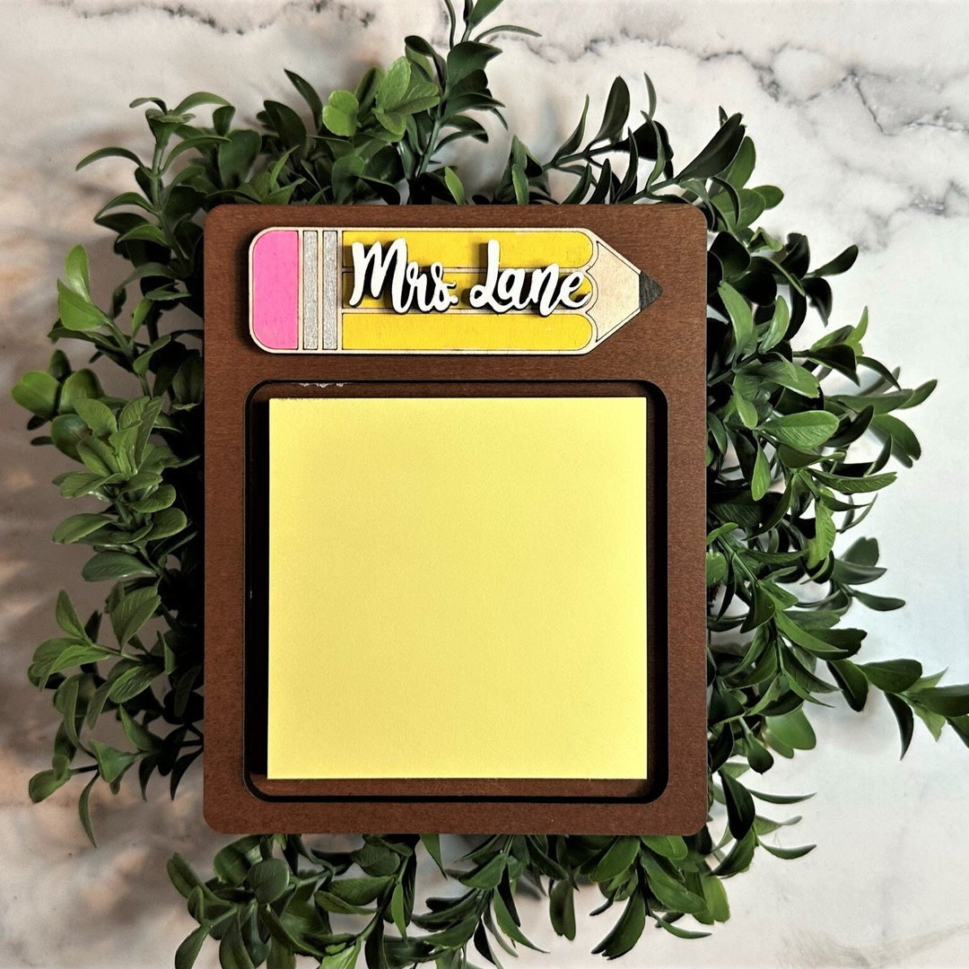 Personalized Notepad Sticky Note Holder Gifts for Teachers Personalized Teacher Notepad Custom
