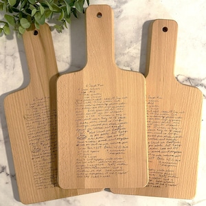 Handwritten Recipe Cutting Board ~ Personalized Gifts Charcuterie Board ~ Engraved Handwriting Christmas Gift For Mom ~ Parents Anniversary