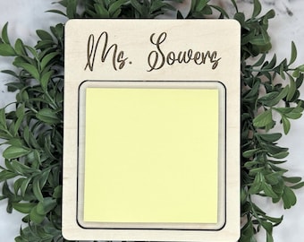 Personalized Notepad Sticky Note Holder Gifts For Teachers ~ Custom Sticky Notes Personalized Teacher Notepad Teacher Name Sign Cute Notepad