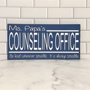 School Counselor Teacher Appreciation Custom Wood Sign - School Psychologist Personalized Teacher Gift - School Psychology Office Door Sign