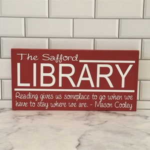 Librarian Gift For Teacher Appreciation ~ Personalized Teacher Name Plate Library Décor Librarian Gifts Book Nook Teacher Gifts Library Sign