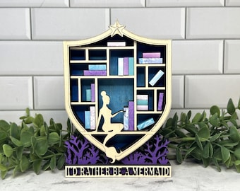 Mermaid Book Nook Personalized Gift Miniature Bookshelf Decor - Book Lover Gift - Library Decor Booktok Book Gift - Thank You Gift For Her