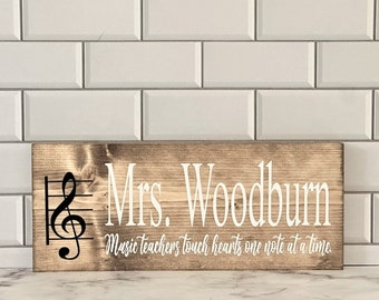 Music Teacher Gift Personalized Teacher Gift ~ Music Wall Art Teacher Gifts Teacher Name Plate ~ Music Gift Teacher Sign Custom Wood Sign