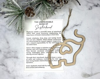 Friendship - Sisterhood Elephant Ornament - Best Friend Sister Gifts Custom Story Card Personalized Special Christmas Ornament