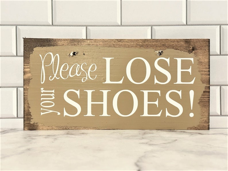 Please lose your shoes comes with holes and is easy to hang on any basket.  Basket and ribbons not included.  Comes in a variety of colors.