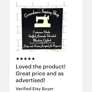 Celebrate Grandma’s love for sewing, quilting, and crafting with this handmade custom wood sewing room sign! Perfect for hanging in her sewing room, craft room, or quilting studio, this rustic wooden sign adds a warm, personal touch to her creative space. Whether you’re looking for a thoughtful gift for Grandma, a unique Mother’s Day present, or a way to make her sewing corner extra special, this personalized sign will be treasured for years to come. Customizable with any name you choose.