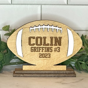 Custom Football Player Team Gifts ~ Laser Engraved Football Coach Gift Personalized Award Boys Room Décor Football Gifts Personalized Gifts