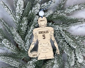 Custom Football Ornament Personalized Senior Night Gift - Football Jersey Sports Ornament Coach Gift - Football Team Christmas Gift